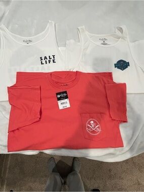 Salt Life Mens' Short Sleeve Pocket Tee and 2 Salt Life Tank tops all size large